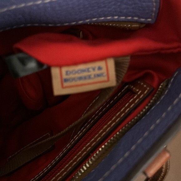 Dooney & Bourke Lexington Blue Pebbled Leather Tote Shoulder Bag - Picture 13 of 16